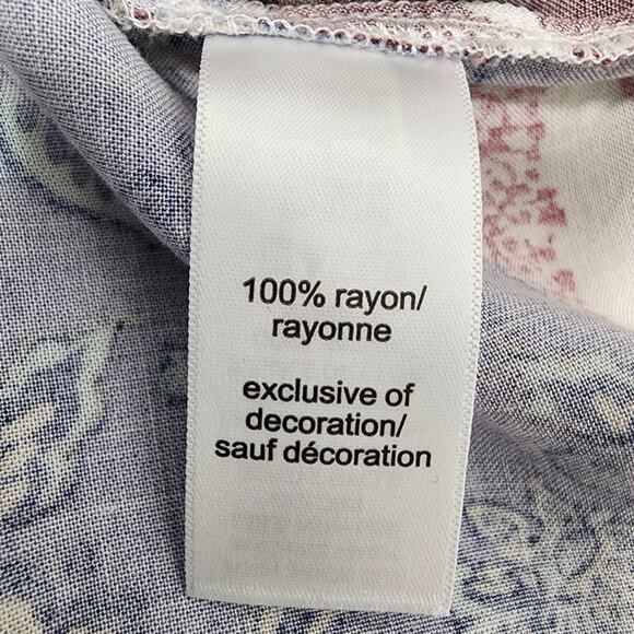 Maurices Womens Patchwork Peplum Tunic Top XL Smocked Boho Prairie Cottagecore - Picture 9 of 11